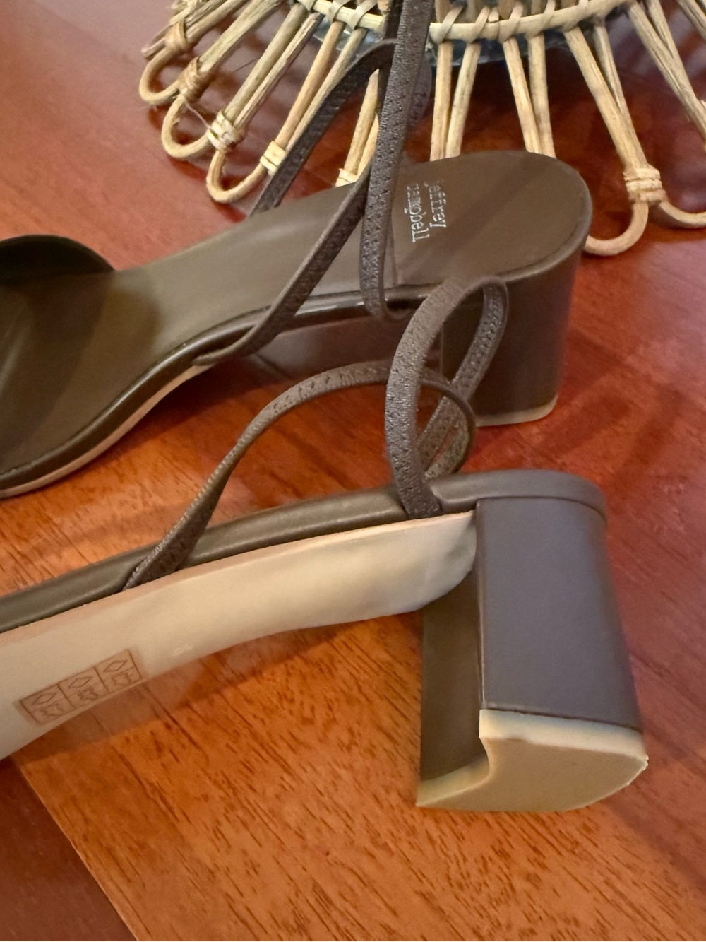 Jeffrey Campbell Dark Brown Strappy Square-Toe Block Heel Sandals - Picture 3 of 5